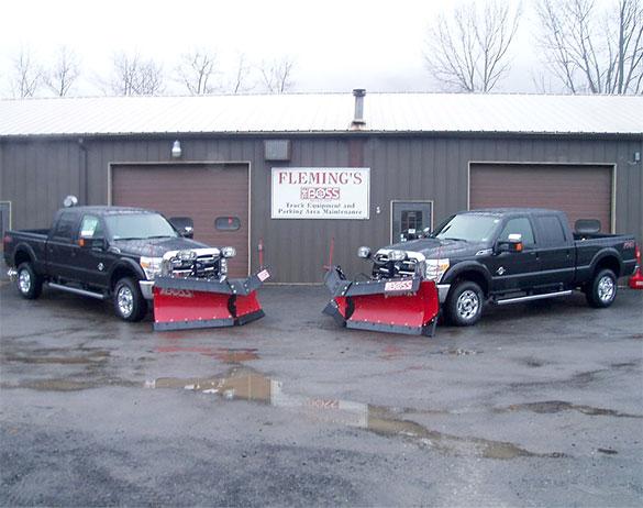 Trucks with plows at J.W. Flemings in Duncansville, PA